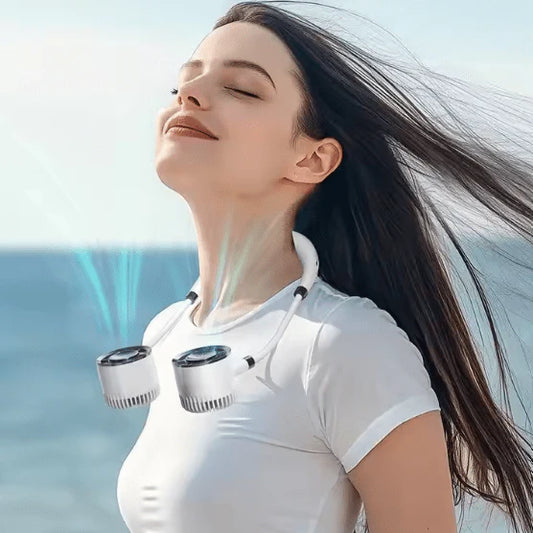 Smart Neck Hanging Fan | 100 Speeds & LED Display