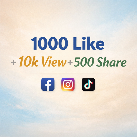1000Like + 10k View + 500 Share | عرض مميز