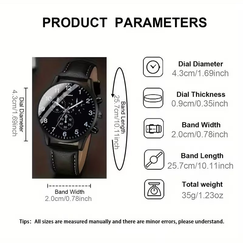 4PCS Unisex Fashion Watch & Jewelry Set