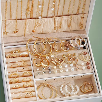 86PCS Women’s Fashion Jewelry Set – Elegant Necklaces, Earrings, Rings & Studs for Everyday Wear and Trendy Gifting (No Box)
