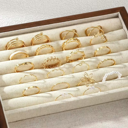 22PCS Women’s Vintage Punk Stacked Rings Set