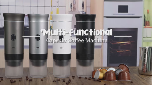 "Portable 3-in-1 Espresso Coffee Maker – Travel, Car & Home Use | Compatible with Capsules & Ground Coffee"